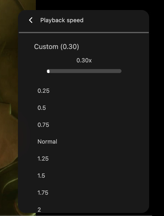 Playback Speed control